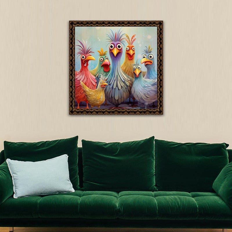 MBNTJHT Chicken Stamped Cross Stitch Kits for Adults Beginners, DIY Animals Needlepoint Counted Cross Stitch Kit for Adults,Cartoon Pattern Stitch Embroidery Kit for Wall Home Decor 14X14 Inch. - Image 4